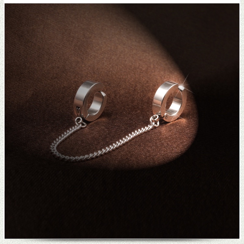 Khuyên tai kẹp vành dây xích cho nam và nữ (KT7)