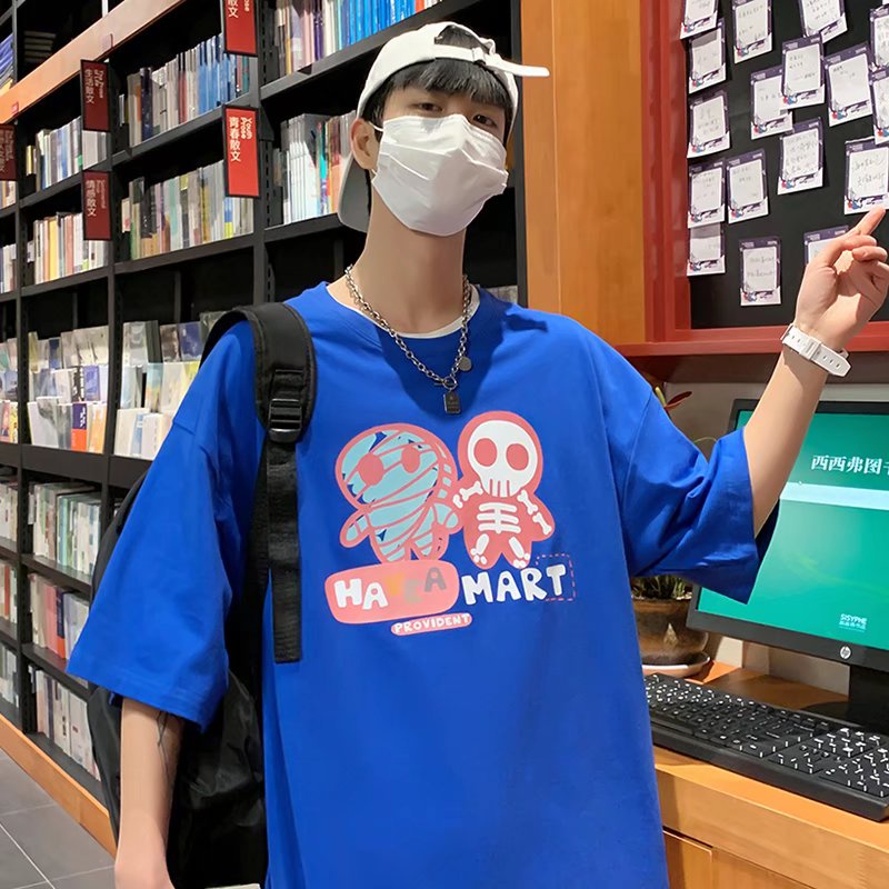 Áo Thun Tay Ngắn Dáng Rộng In Họa Tiết Hoạt Hình Thoải Mái Thời Trang Mùa Hè Cho Nam Và Nữ size M-5XL