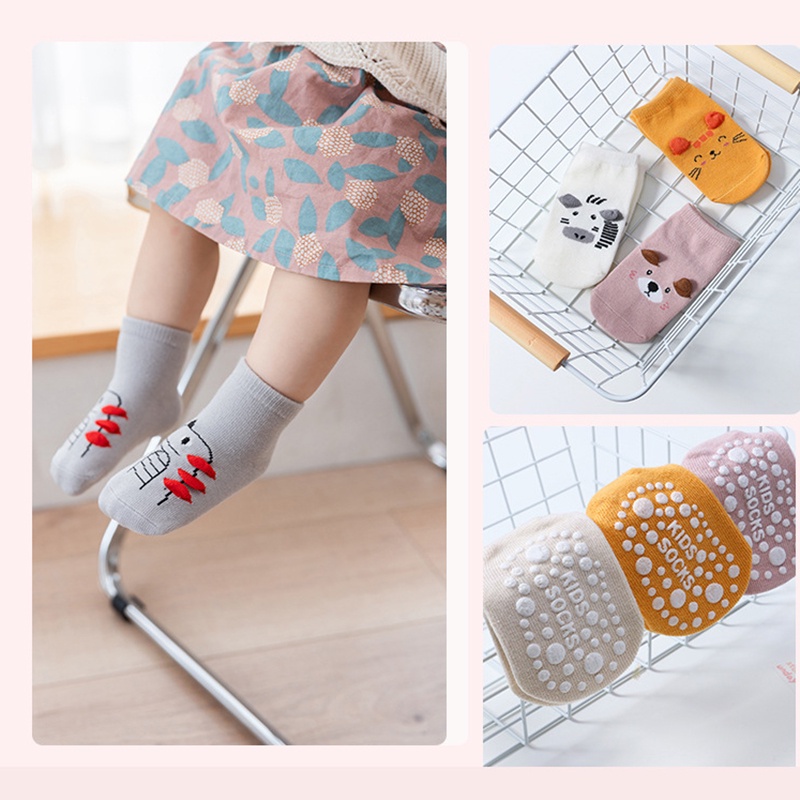 Tất trẻ em, tất chống trơn trượt cho bé Kids Socks thoáng khí hoạ tiết đẹp