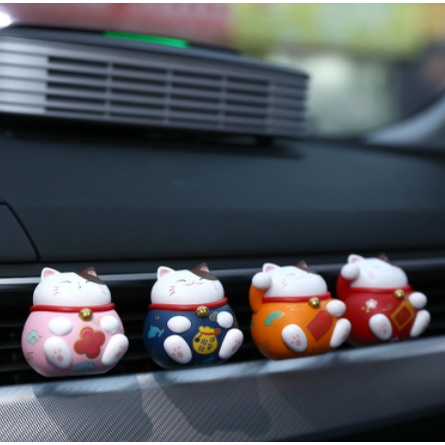 Nước Hoa Gài Cửa Gió Khử Mùi Xe Hơi Cao Cấp, Hình Mèo Thần Tài