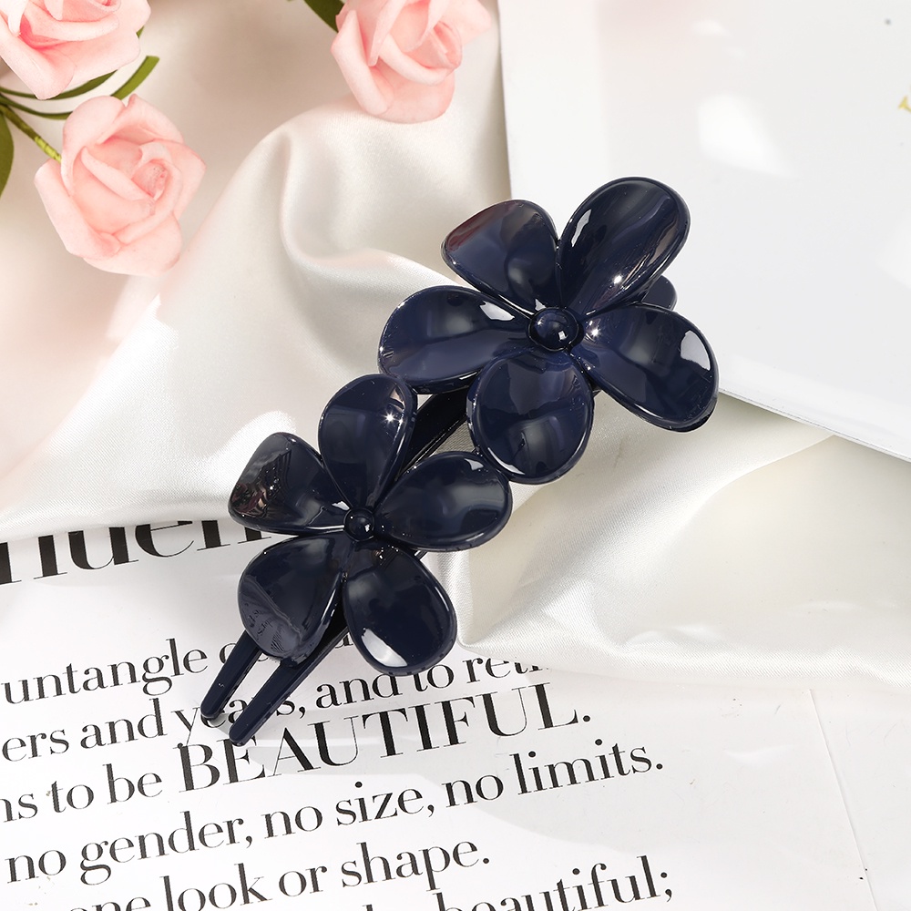 Haimeikang Kẹp tóc họa tiết hoa màu sáng 10.5cm đơn giản thời trang cho nữ