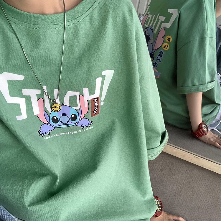 Áo thun tay lỡ form rộng ESTINI áo thun Unisex nữ nam chất cotton vải dày STITCH ĂN MỲ