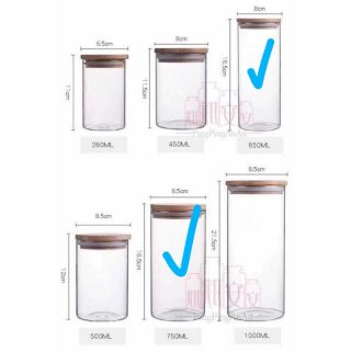 Lọ thủy tinh nắp gỗ cao cấp dung tích 310ml