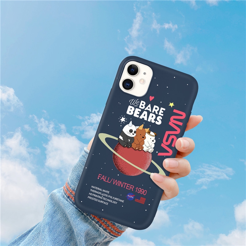 Ốp iphone - Ốp lưng trơn Gấu Bare Bears Nasa 5s/6/6s/6plus/7/8/7plus/8plus/x/xs/xs max/11/11pro max - Awifi Case V5-7