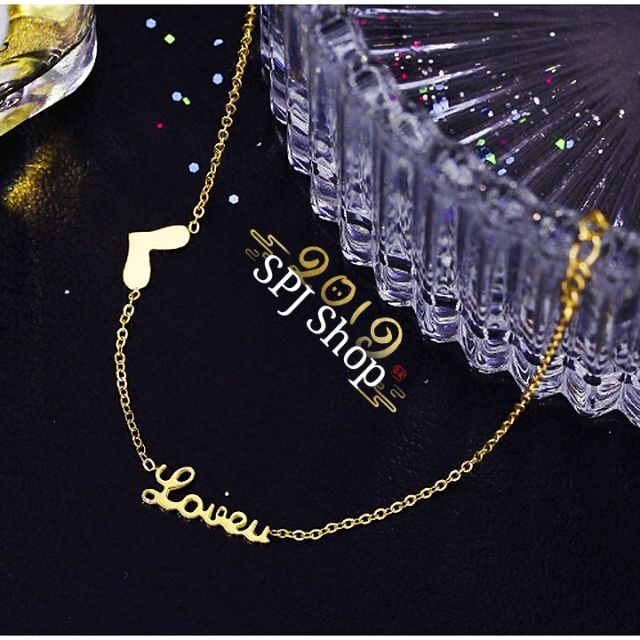 Lắc Chân Titan Trái Tim Chữ Love | BigBuy360 - bigbuy360.vn