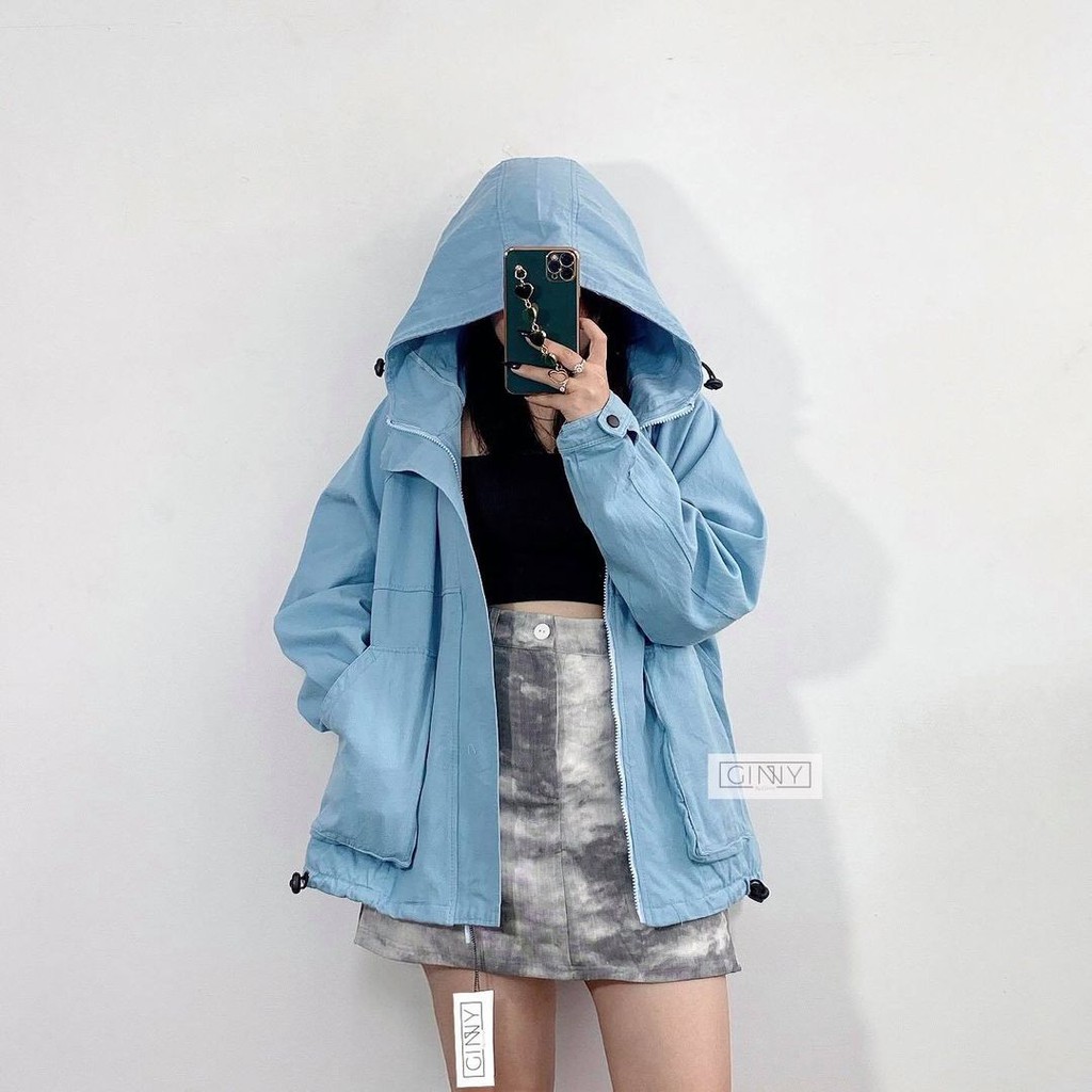 Áo Khoác Kaki LEO Nữ| Áo Chống Nắng Có Mũ| Khoác Form Rộng | BigBuy360 - bigbuy360.vn