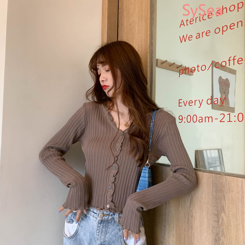 Áo khoác cardigan dệt kim dài tay chống nắng phong cách Hàn Quốc cho nữ