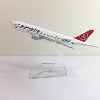 Mô hình máy bay kim loại Turkish Airlines Thổ Nhĩ Kỳ 16cm dòng Boeing 777 món quà tặng mô hình die-cast trưng bày bàn,kệ