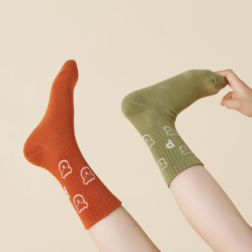 4 Đôi tất CHEERFUL MARIO vải ống vừa phong cách thu đông cho trẻ em