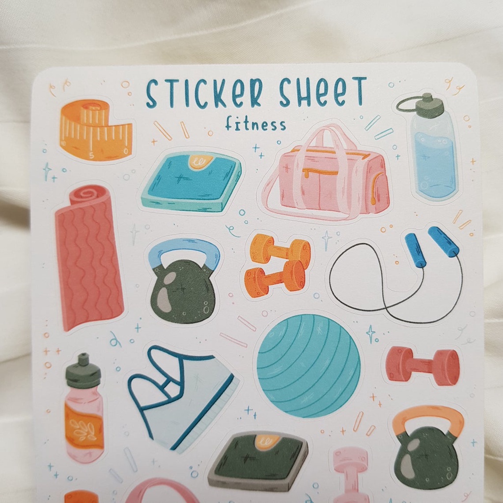 Sticker Sheet Fitness  - Chuyên dán sổ | Bullet Journal Stickers, Summer Stickers, Beach Stickers, Holiday Sticker