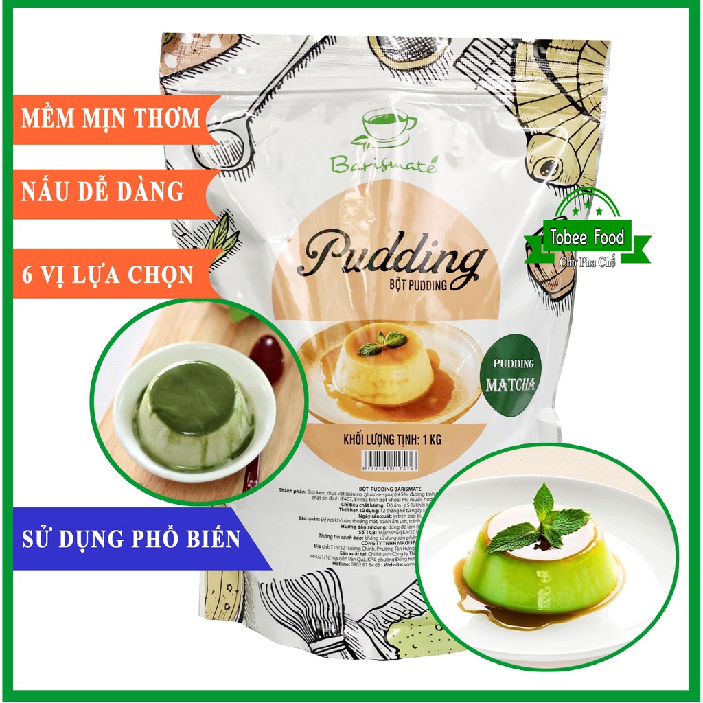 Bột Làm Pudding Barismate 100g (Gồm Các Vị: Trứng, Matcha, Socola, Khoai Môn, Xoài, Dưa Lưới)