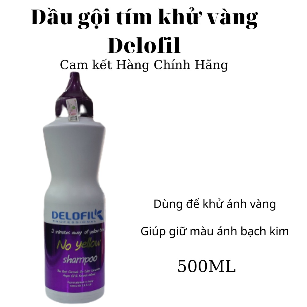 Dầu gội tím khử vàng Delofil Chính hãng -loại 500ml