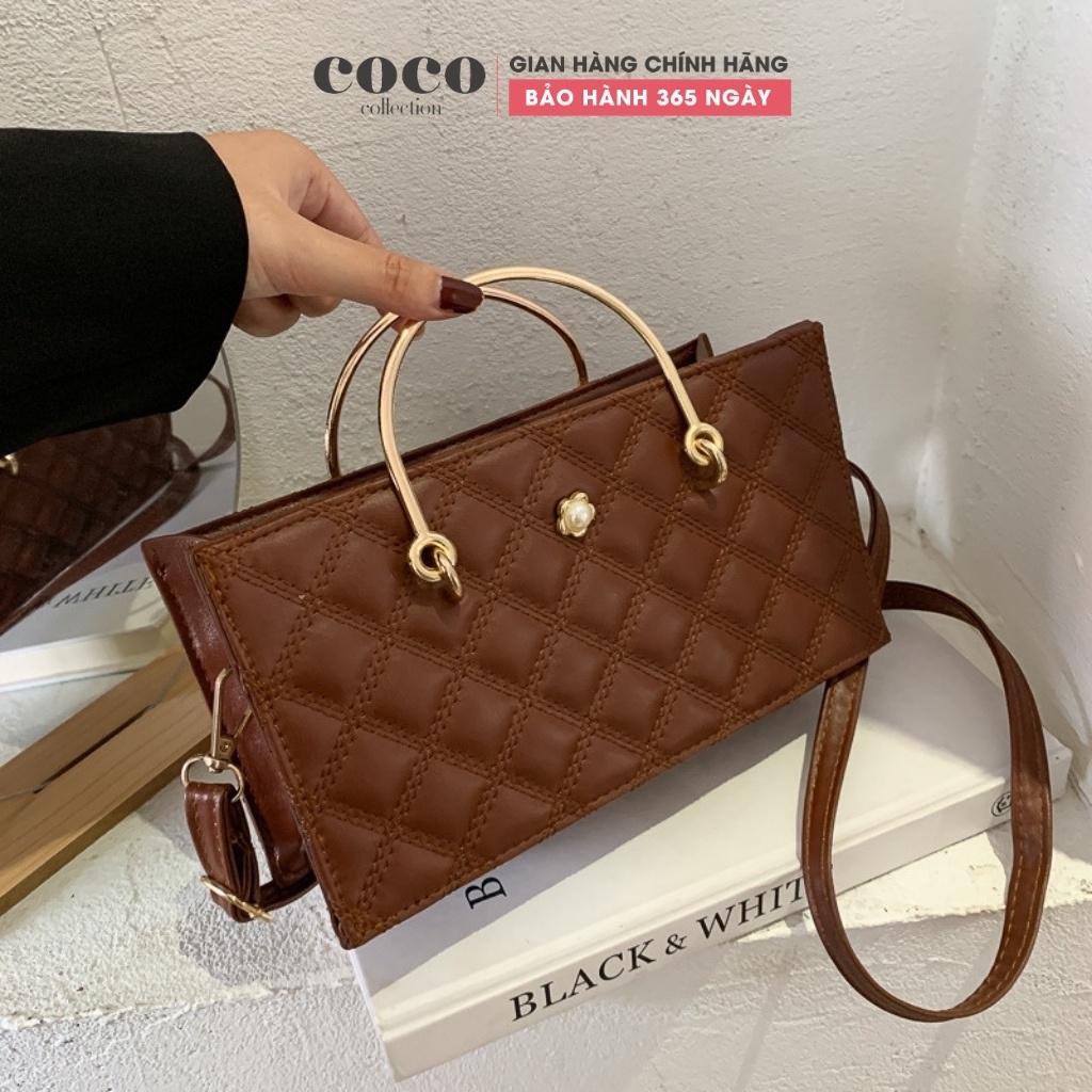 Túi xách nữ đeo chéo kẹp nách 2 khóa xoay dáng vuông thời trang cao cấp đi chơi, túi đeo chéo nữ TX051798 Amy Store