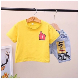 Set bộ bé trai áo thun cotton+ quần jean mềm 8-32kg năng động