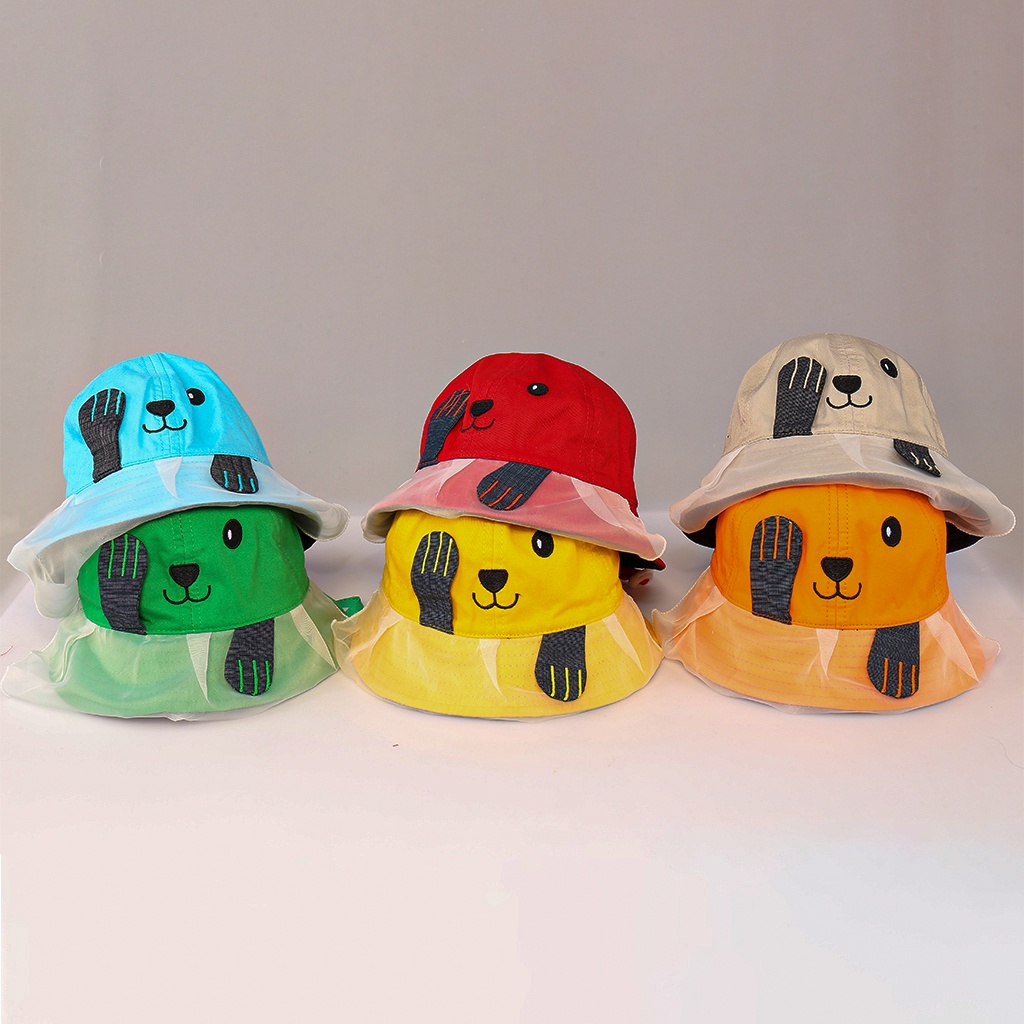 Nón kèm khăn voan chó con cho bé 6 Tháng - 24 tháng