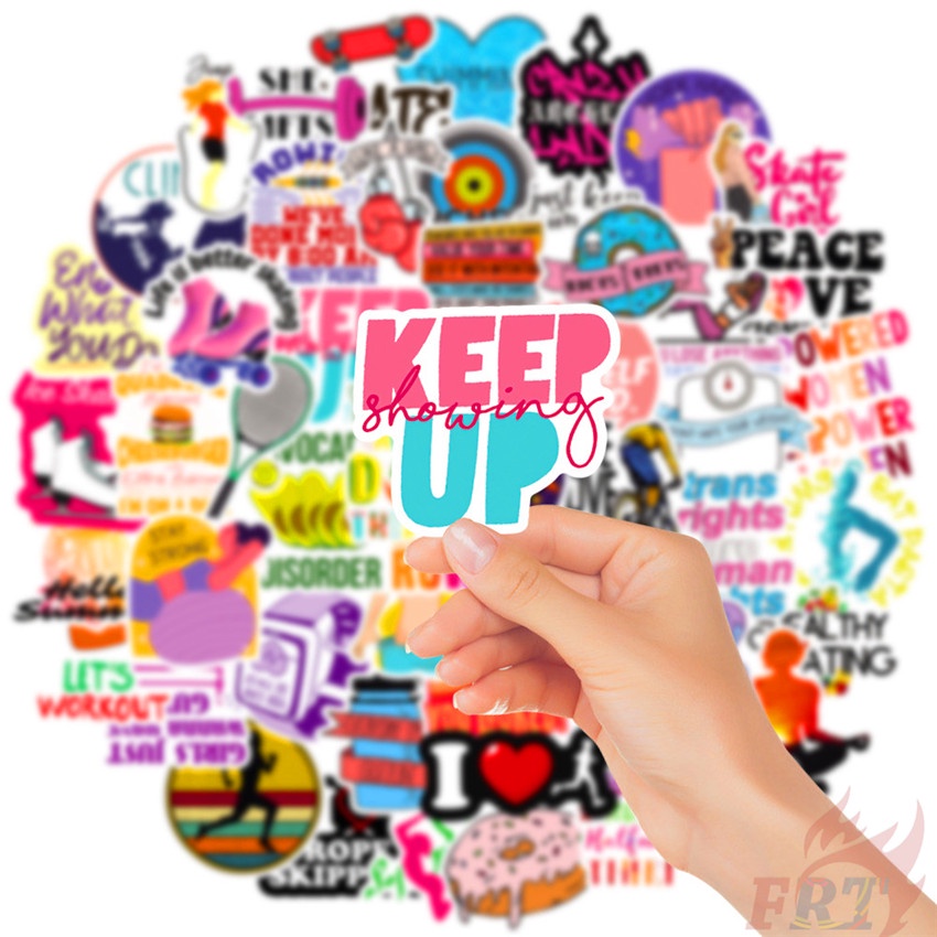 Bộ 100 Cái ❉ Sticker Dán Trang Trí Tập GYM Độc Đáo Sáng Tạo ❉ Sticker Dán Tường Chống Thấm Nước Họa Tiết Doodle Hợp Thời Trang