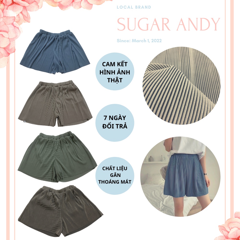 Quần Short Tăm Xếp Ly Nữ- Quần Đùi Dập Ly Dáng Ngắn Ulzzang Siêu Hot