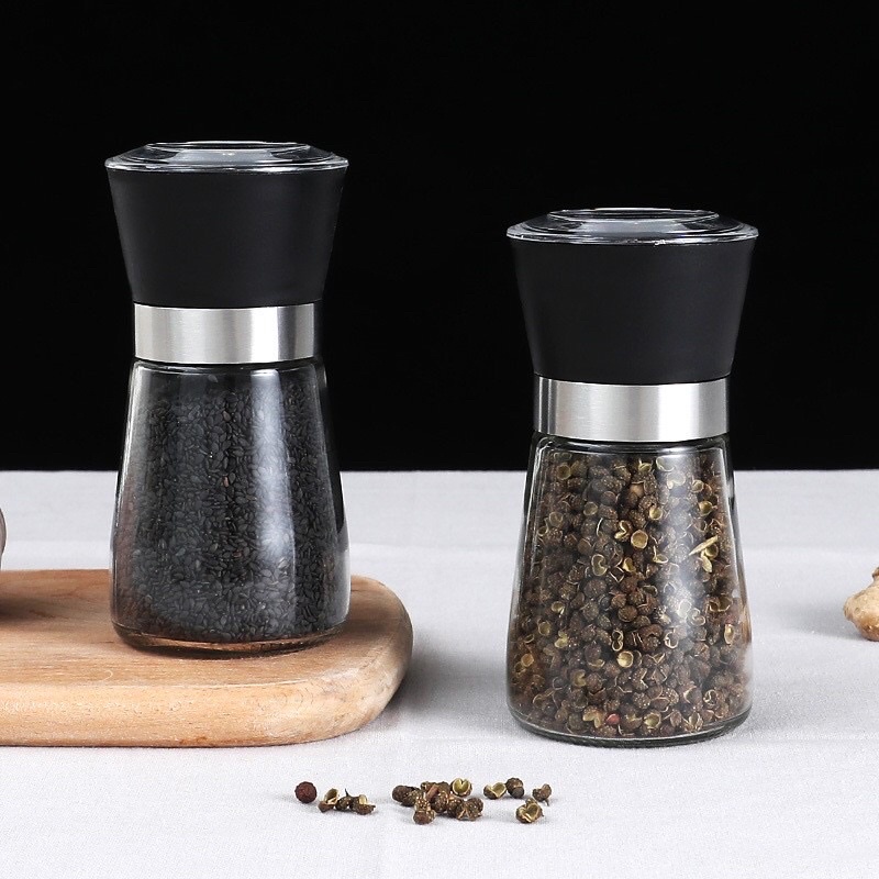 Lọ xay tiêu thuỷ tinh cầm tay tiện lợi