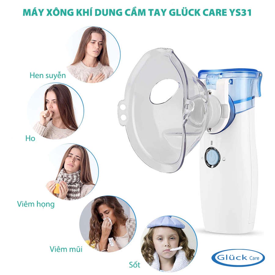 Máy xông khí dung cầm tay Gluck Care YS31 bảo hành 24 tháng - MESH Nabulizer - Thương hiệu Đức