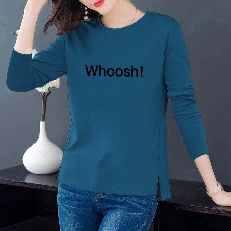 Áo Thun Dài Tay nữ trung niên các mẹ mặc Plus kích thước in ngọn