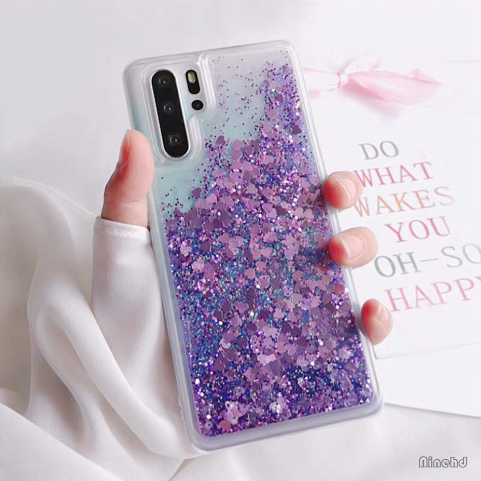 Casing Huawei P40 P30 P20 Lite Pro Mate 30 20 Pro Mate 10 9 Ốp điện thoại mềm kiểu chất lỏng lấp lánh cho