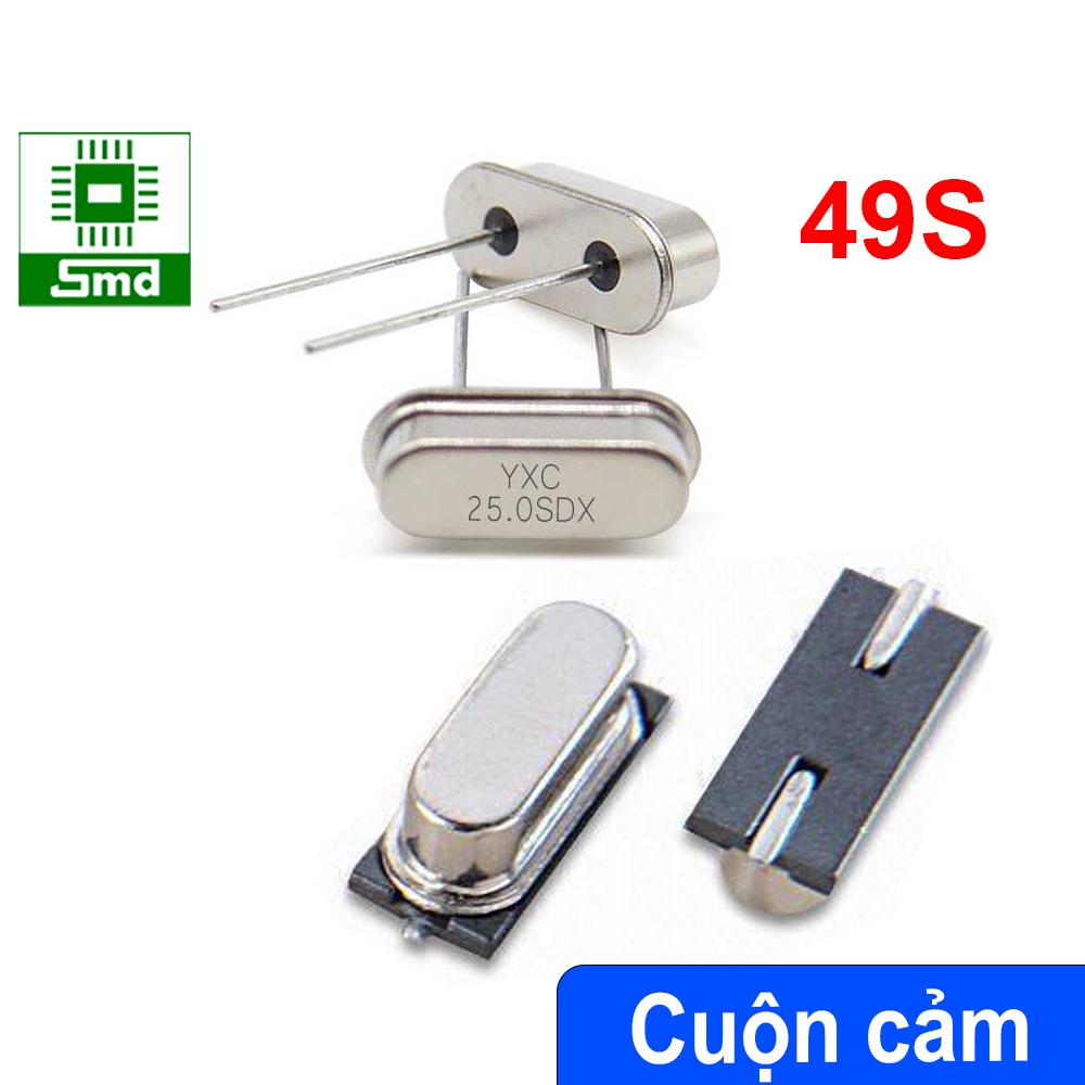 Thạch anh 49S 12Mhz 4Mhz 8Mhz 16 20 11.0592 Mhz bộ dao động tinh thể thạch anh HC-49S Các loại Cắm Dán SMD tạo dao động