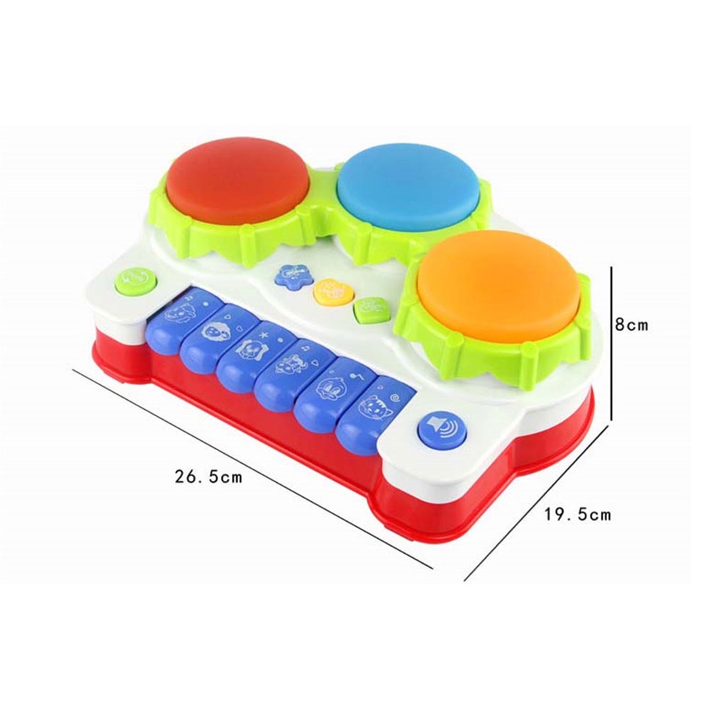 ♡ Children's electric hand drum toy sound and light music educational electronic organ 2 in 1 toy ▍MOON