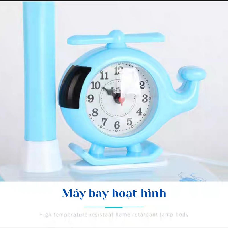 Đèn học chống cận MẮT VIỆT DMV010 - 3 chế độ ánh sáng - kèm đồng hồ hình máy bay