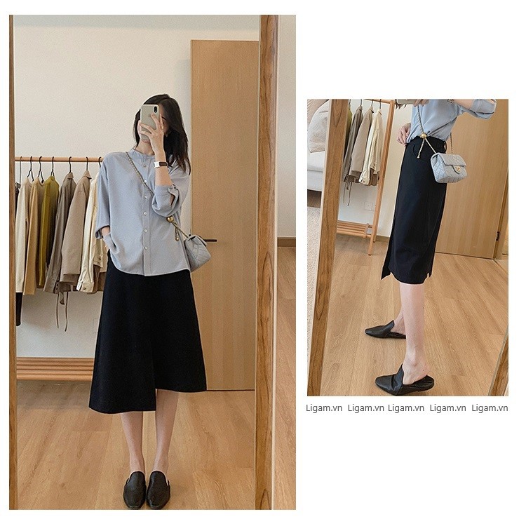 CHÂN VÁY LỆCH TÀ | GIẤU BỤNG | VẢI DỊU DA | BigBuy360 - bigbuy360.vn
