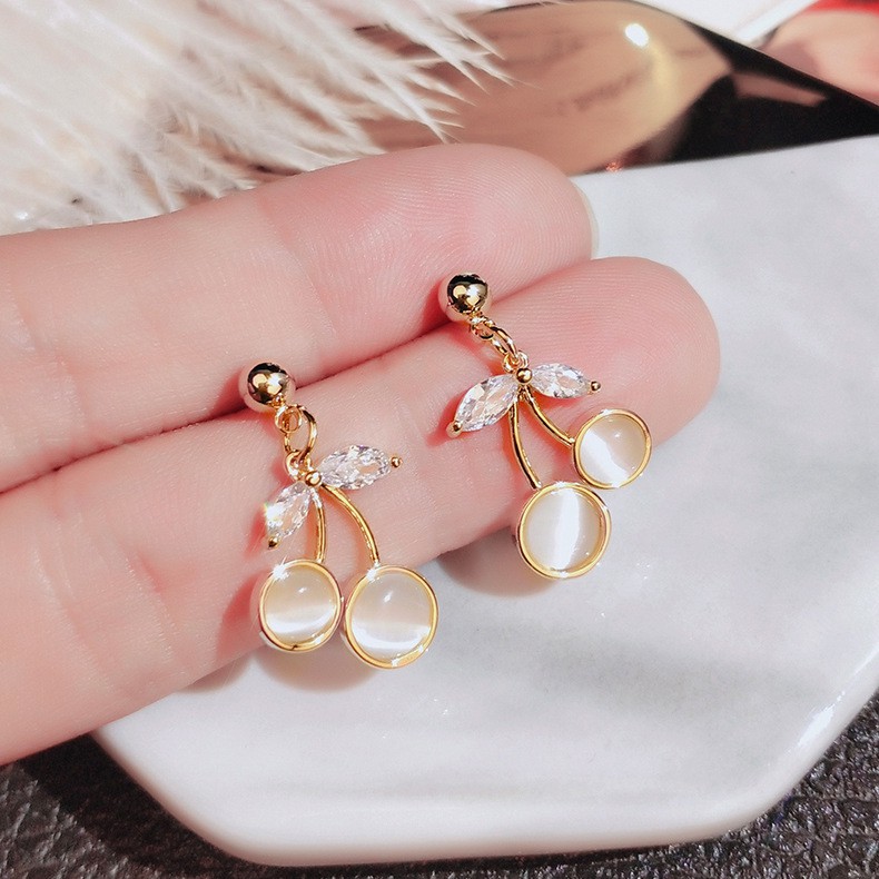 Bông Tai Bạc 925 Đính Đá Opal Đơn Giản Xinh Xắn Cho Nữ