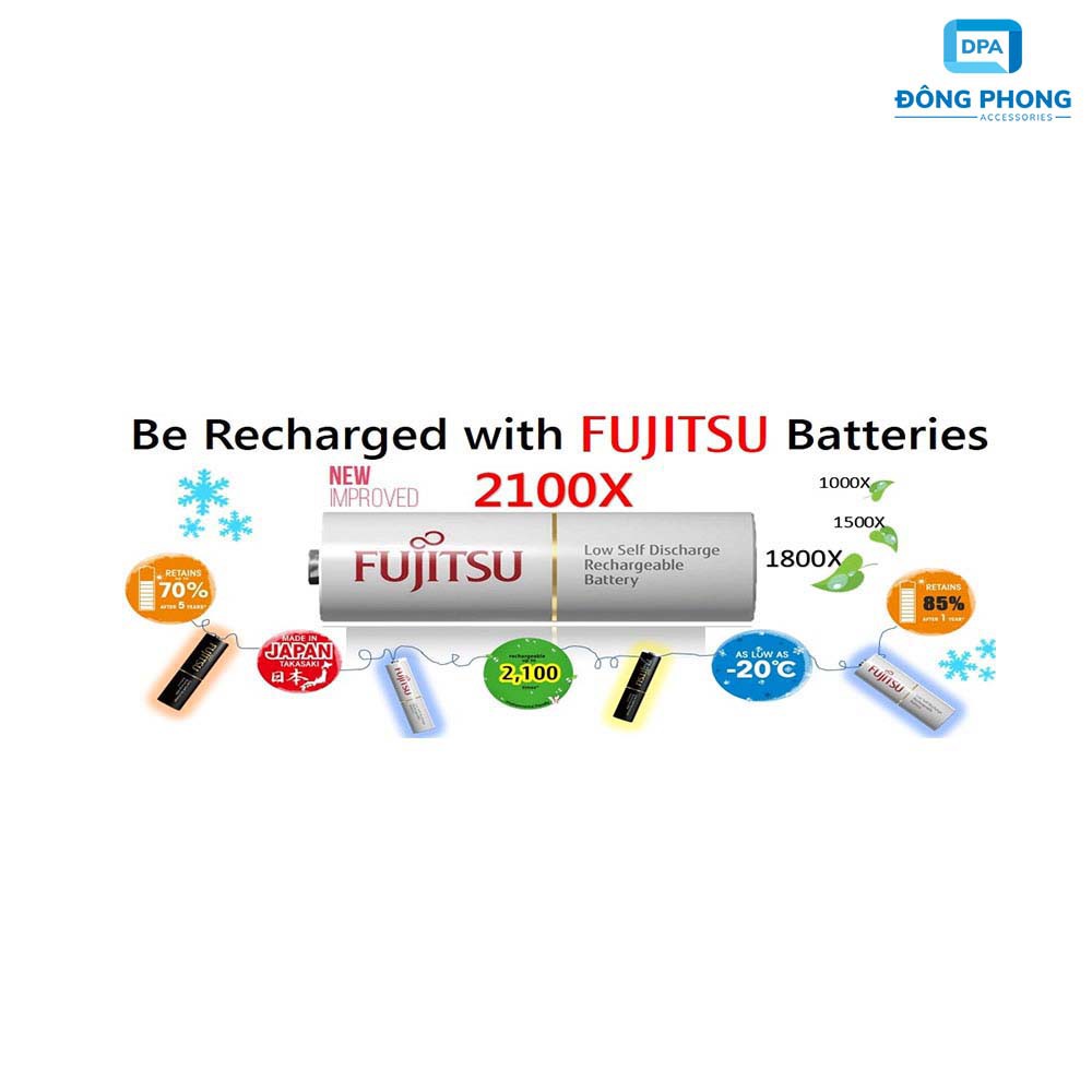 Pin Sạc AAA Fujitsu 750mAh Chính Hãng Made in Japan