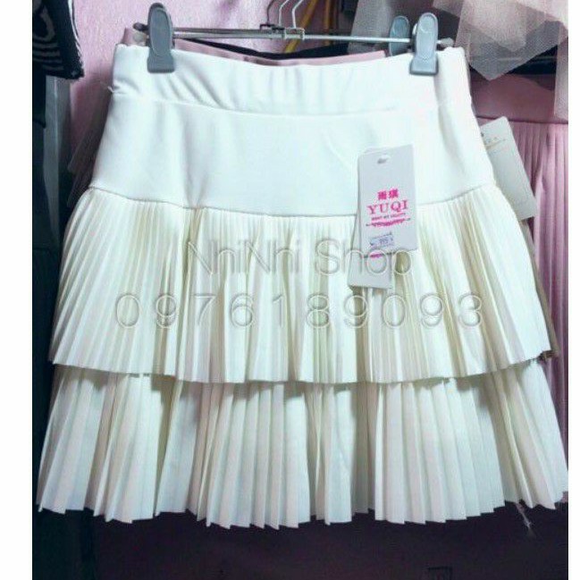 [ Mã FAMAYWA giảm 10K đơn 50K] Chân váy dập ly 2 tầng vải thun cao cấp