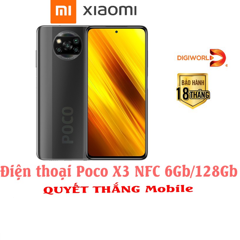 Điện thoại Xiaomi POCO X3 NFC 6/128Gb - Hàng Chính Hãng Phân Phối Digiworld !