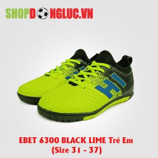 GIÀY ĐÁ BÓNG TRẺ EM EBET 6300 LIME/BLACK