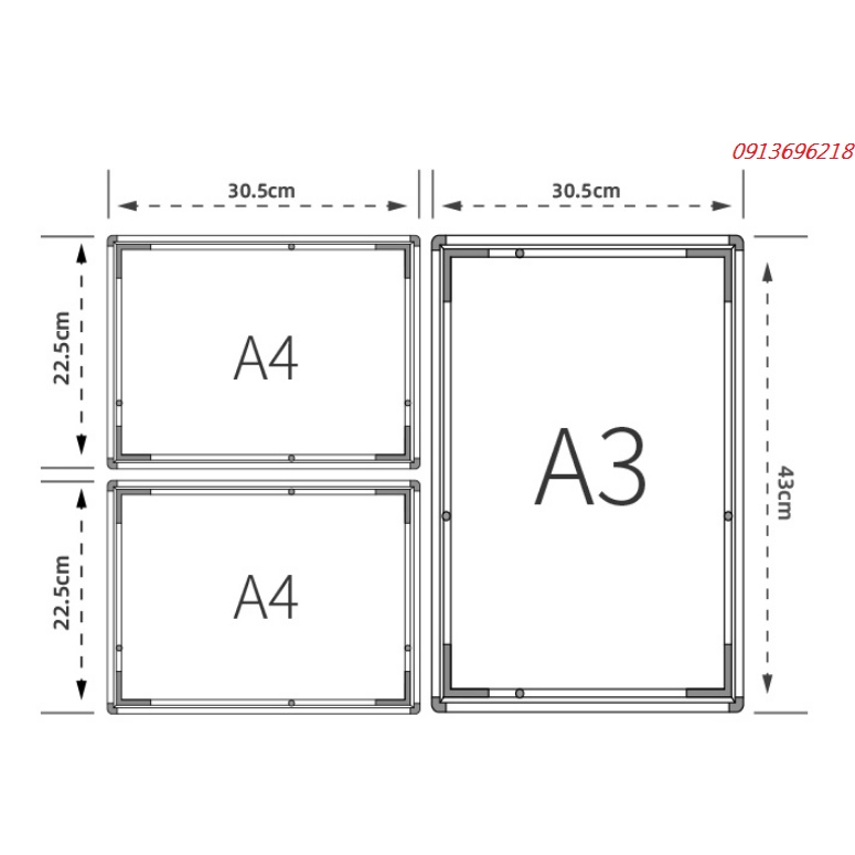 Bảng Hộp Đèn Led Menu, Khung tranh điện Để Bàn, Treo Tường