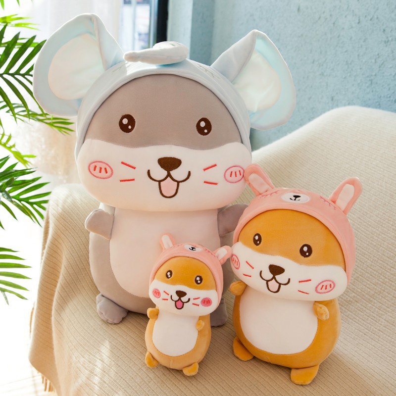 Thú gấu nhồi bông gối ôm hình chuột Hamster làm quà tặng cho bé đáng yêu siêu kute - Oneshop88.vn