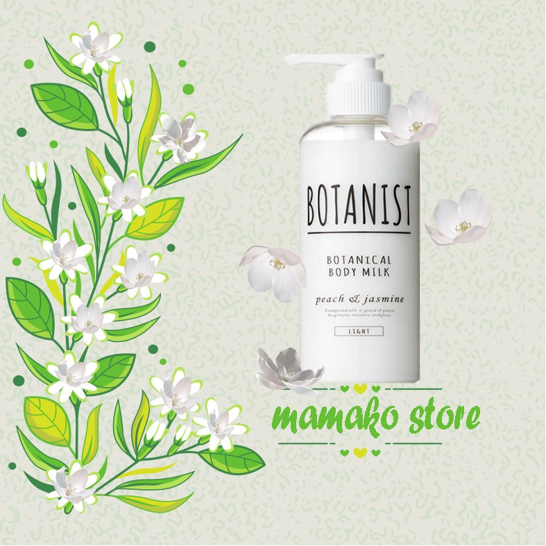 Sữa dưỡng thể lotion Botanist  Botanical Body Milk Light 240mL (nắp trắng) hương Peach &Jasmine/ hương đào và hoa nhài