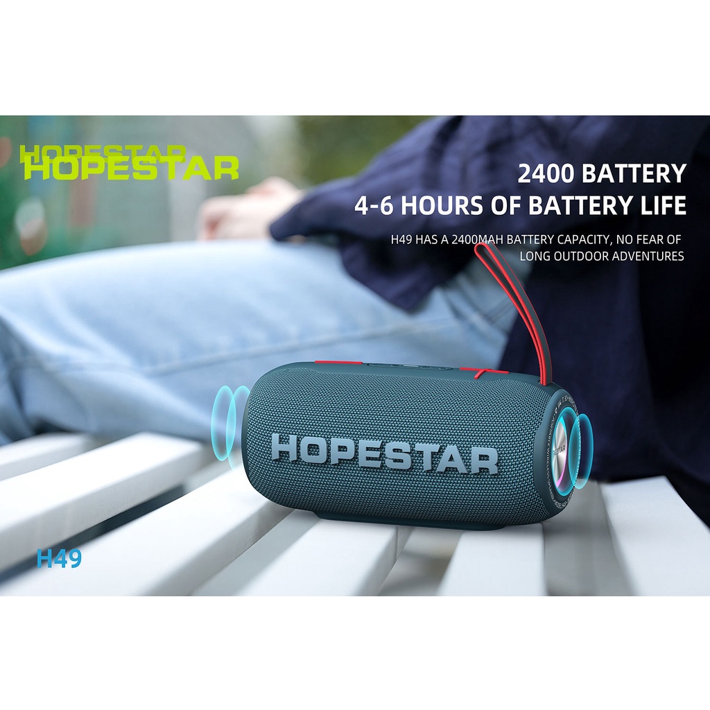 Loa bluetooth HOPESTAR H49 mini, Công suất lớn siêu trầm Kháng Nước IP X6 cho laptop pc BH 12tháng
