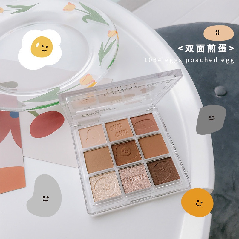 Bảng phấn mắt Flortte chín màu tông lì và ánh ngọc trai trẻ trung ABG MAKEUP