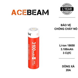Pin sạc acebeam 18650 3 cực dung lượng 3100mah dòng xả cao 20a