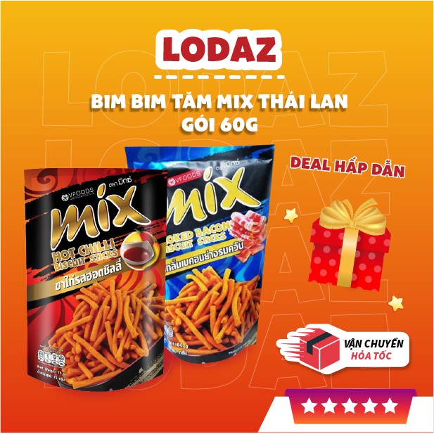 Bim bim tăm MIX Thái Lan gói 60gr ăn vặt Hà Nội