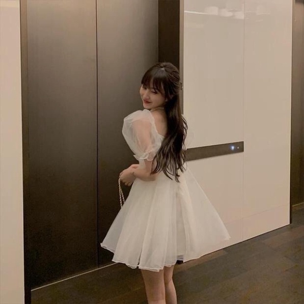 Váy Nữ, Váy Babydoll Voan Tay Phồng Style Tiểu Thư Công Chúa, Vải Voan Tơ 2 Lớp Tay Phồng | BigBuy360 - bigbuy360.vn