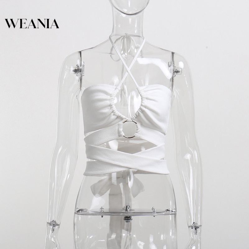 Áo Tank Top Hở Lưng Thắt Nơ Chất Liệu Mềm Mại Thời Trang Mùa Hè Quyến Rũ Cho Nữ D0319