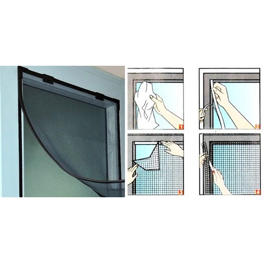 Gia Dụng FREESHIPLưới rèm dán cửa sổ chống muỗi ruồi bọ côn trùng lọc sạch bụi bẩn nhà cửa kích thước 1.35*1.5m