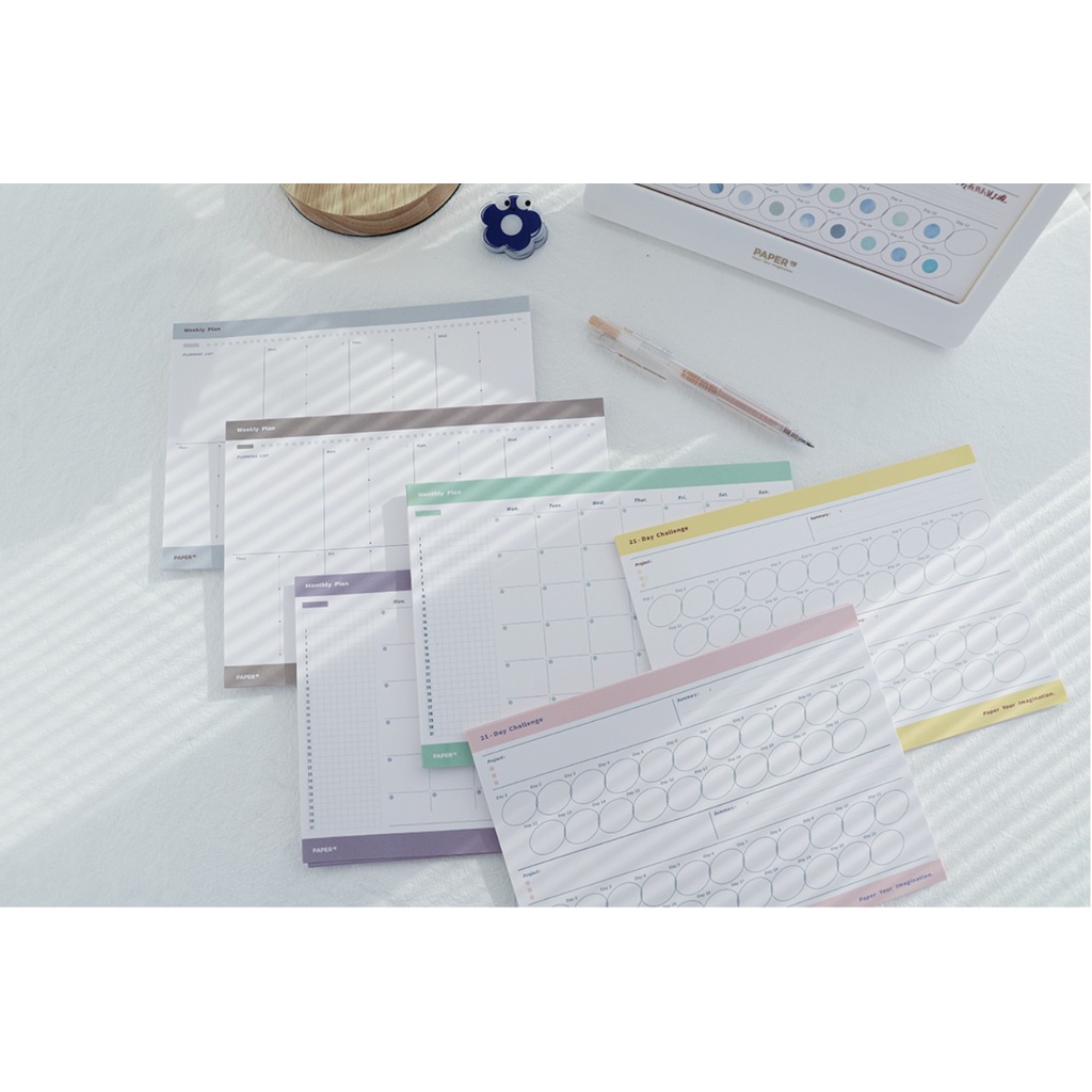 Set Giấy Lập Kế Hoạch A5 Daily/Weekly/Monthly Planner