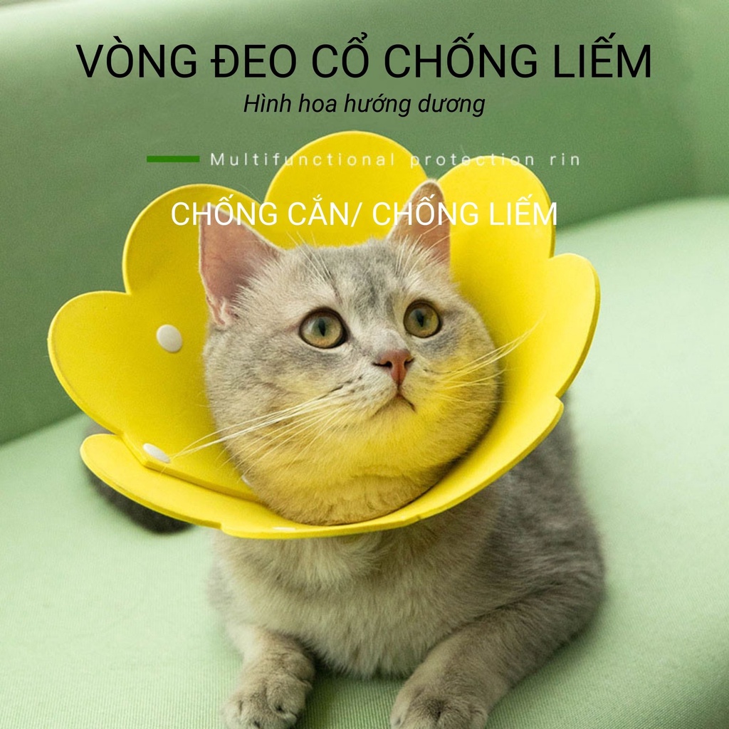 Vòng Đeo Cổ Chống Liếm Hình Bông Hoa Cho Chó Mèo Nhiều Size - MIAOCAT