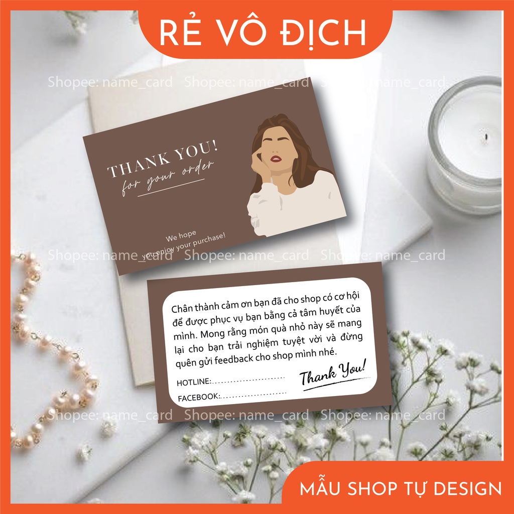 Thiệp cảm ơn khách hàng, card thank you có sẵn tại shop