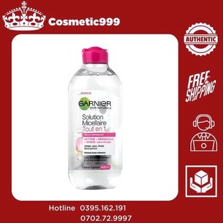 Nước tẩy trang ganier 400ml  pháp chính hãng dành cho da dầu da nhạy cảm -Cosmetic999
