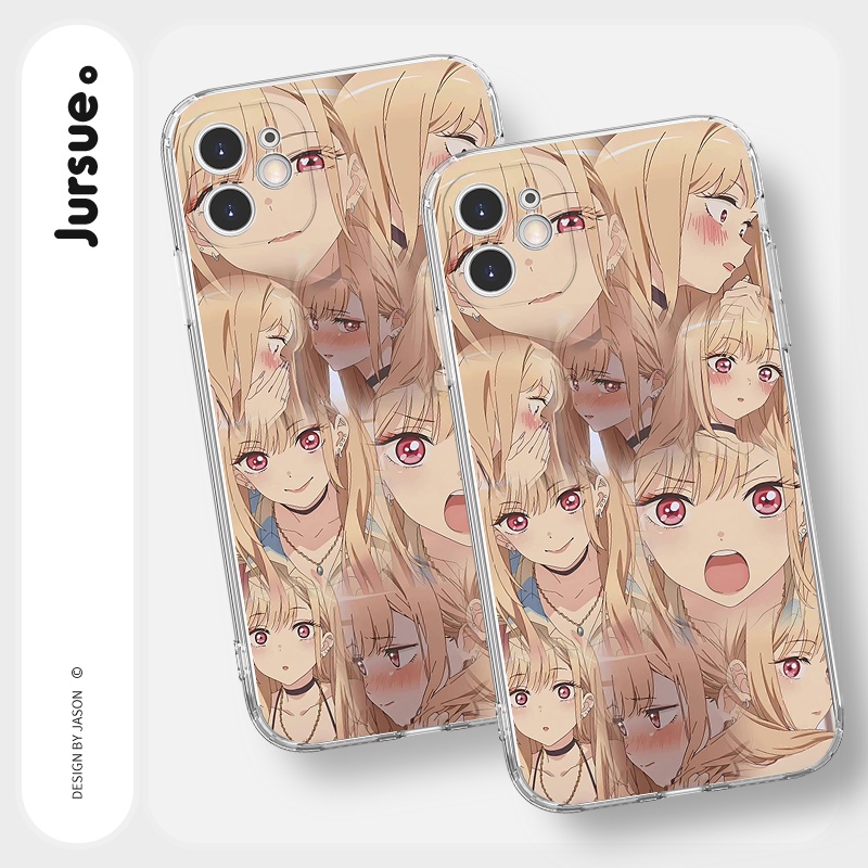 Ốp lưng JURSUE mềm hoạt hình dễ thương đẹp Cho iPhone 14 13 12 11 Pro Max SE 2020 X XR XS 8 7 ip 6S 6 Plus kute Y2370
