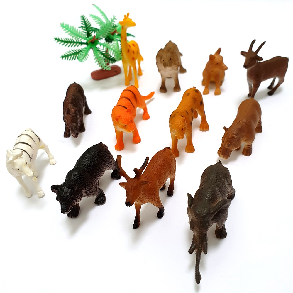 Bộ đồ chơi 12 mô hình động vật Safari hoang dã (5-7 cm) New4all ANIMAL WORLD cho bé trên 3 tuổi phát triển tư duy sớm